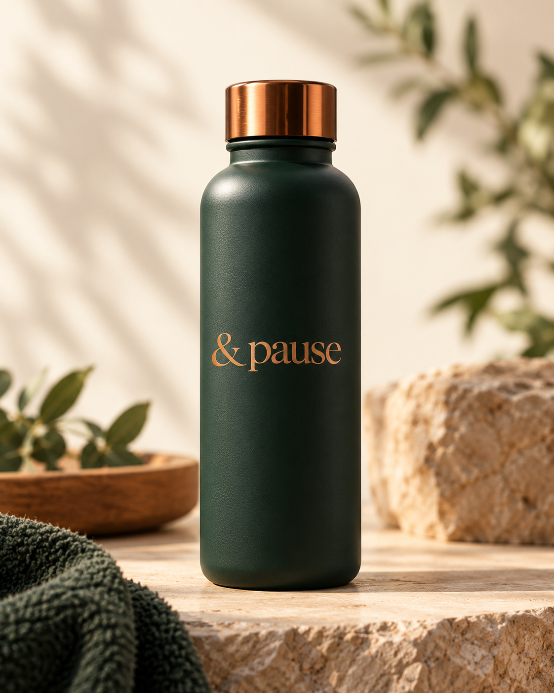Forest green & pause bottle